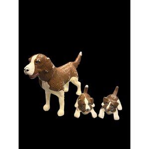 VTG MATTEL BARBIE Playtime Pets Springer‎ Spaniel Dog With 2 Puppies, Magnetic